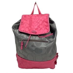 Y2K Coach Signature Nylon Colorblock Backpack